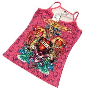 NWT RARE Ed Hardy Womens Vintage Y2K LOVE KILLS SLOWLY Deadstock
